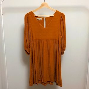 2 for $15 Monk & Lou Orange Swiss Dot Babydoll Dress